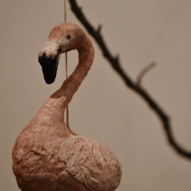 Flamant Rose en Coton - Décoration Arbre Vintage et Rétro