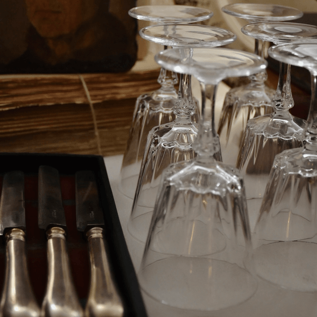 6 verres à pied en cristal d'Arques des années 1960 – Jamais servis