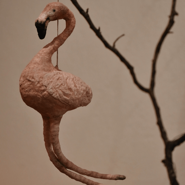 Flamant Rose en Coton - Décoration Arbre Vintage et Rétro
